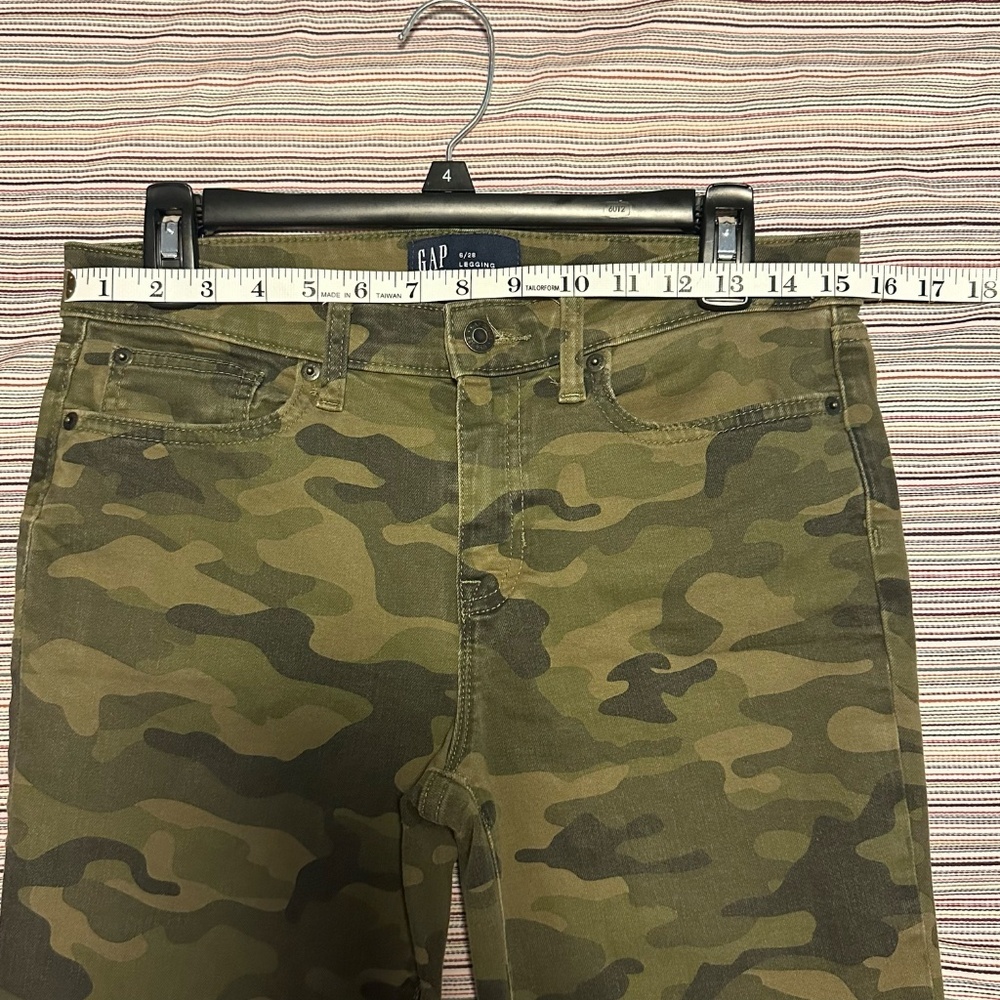GAP Camo Legging Jeans Women’s 6/28 Green Camouflage Stretch Skinny Jeggings - Picture 5 of 8